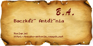 Baczkó Antónia névjegykártya